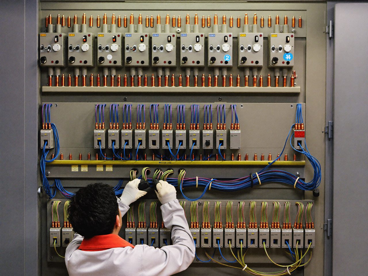 Panel wiring on the bench